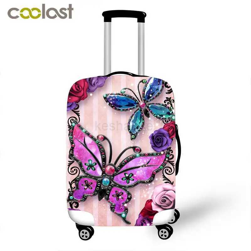 Beautiful Butterfly Suitcase Cover Anti-dust Trolley Case Protective Cover for 18-32 Inch Travel Cases Elastic Luggage CoversXJ240723