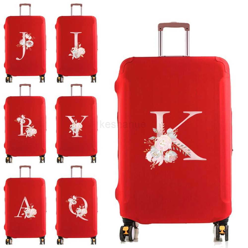 Luggage Cover Protector Elastic Dustroof Fashion Suitcase Dust Cover Fit 18-28 Inch Trolley Baggage Initials Pink Flower PrintXJ240723