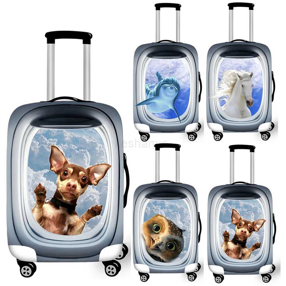 18-32 Inch 3D Animals Travel Luggage Protective Covers Travel Accessories Women Pet Suitcase Cover trolley case baggage coversXJ240723