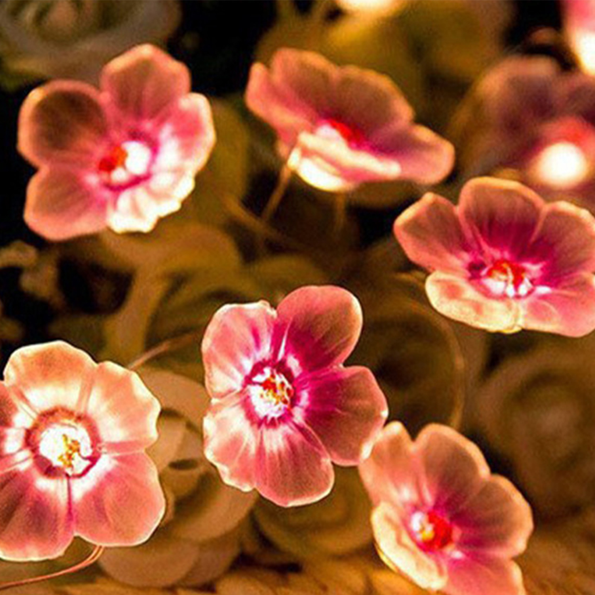 ringlight led cherry blossom string lights outdoor garden string lights bedroom pink decoration small colorful lights manufacturer