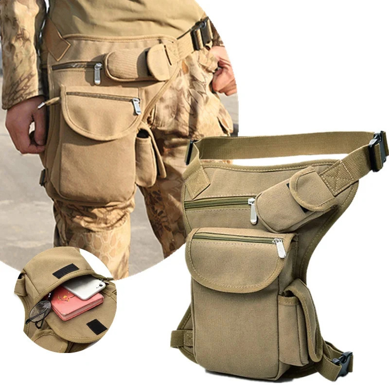 Men Canvas Drop Waist Bags Leg Pack Bag Men Belt Bicycle And Motorcycle Money Belt Fanny Pack For Work High Quality 240815