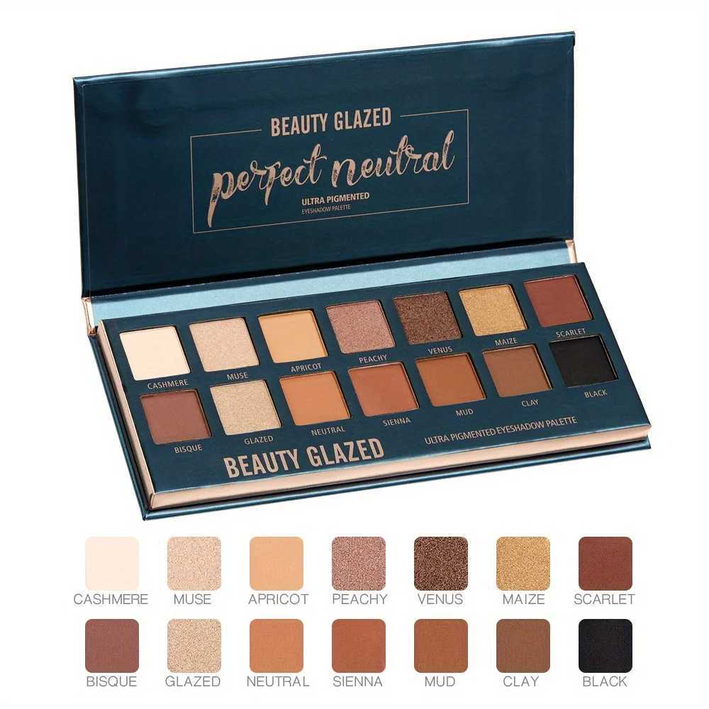 BEAUTY GLAZED 14 Colors Eyeshadow Palette Matte High PigmentedNude Color Waterproof Long Lasting Neutral Cream Makeup Palette W250520