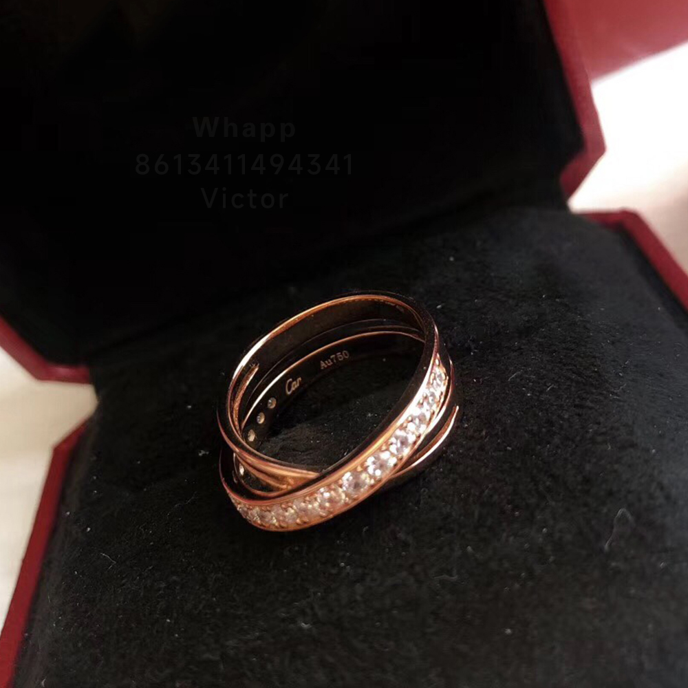 diamants legers ring cross connection for woman designer diamond 925 silver T0P quality official reproductions European size fashion with box 017