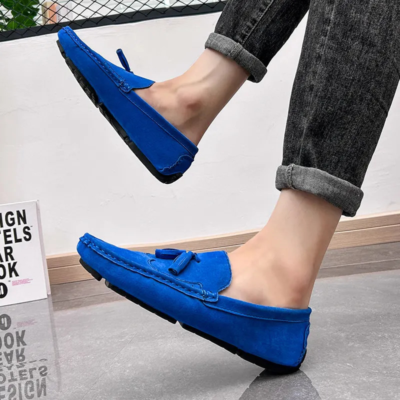 Big Size 38-48 Yellow Leather Mens Casual Shoes Soft Comfort Suede Loafers Man Fashion Slip-on Men Flat Shoes mocasines hombre 240718