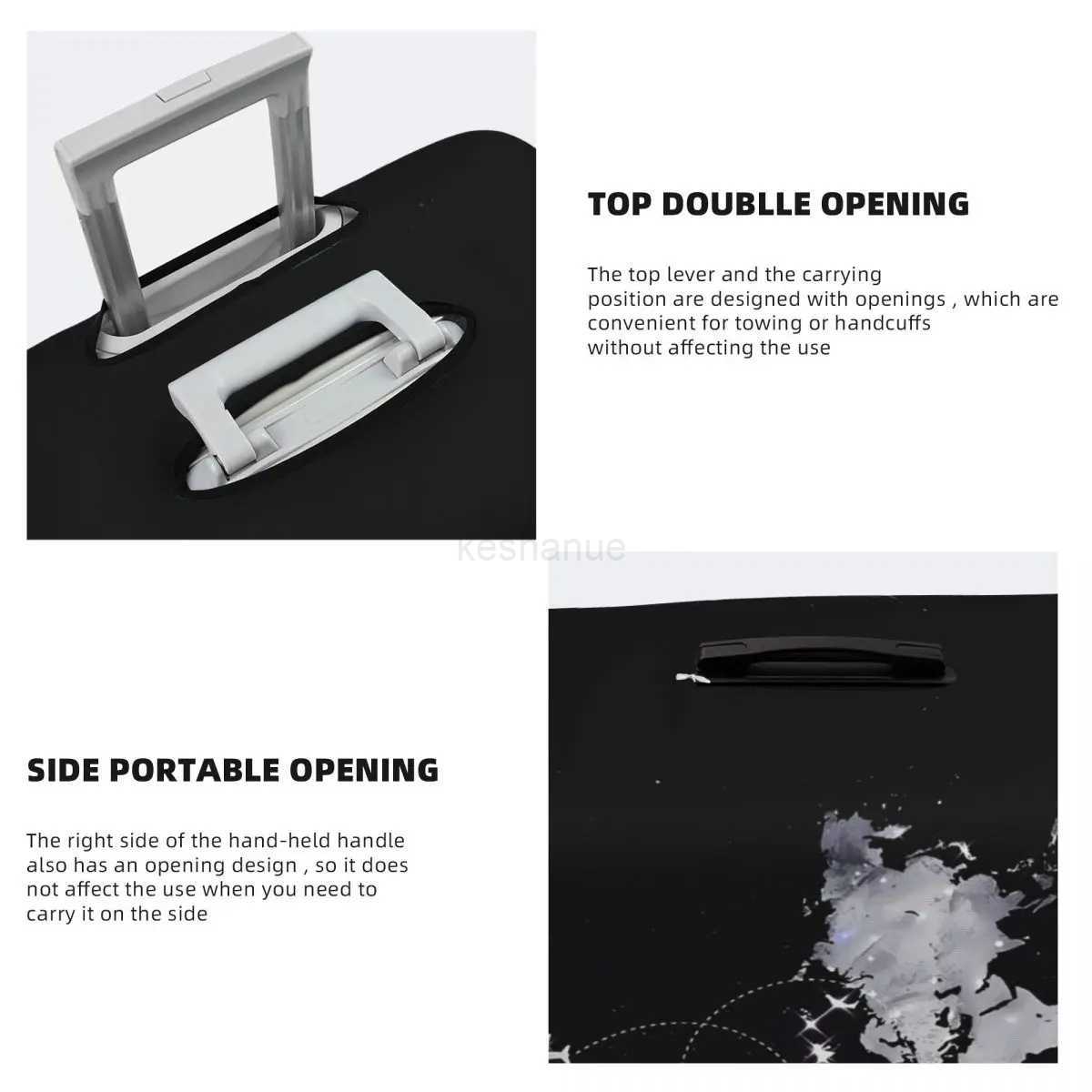 Flight Suitcase Cover Travel Map Cartoon Business Protection Holiday Elastic Luggage SuppliesXJ240723