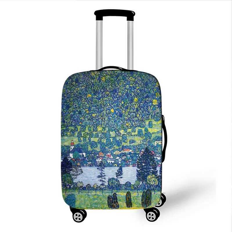 Gustav Klimt Oil Painting Luggage Case Cover Van Gogh Starry Night Ladies Travel Suitcase Case Covers with Elastic Dust CoverXJ240723