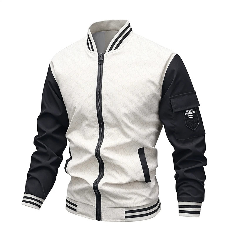 Mens Jacket Autumn Thin Long Sleeve Baseball Uniform Windproof Cycling Jacket Fashion Zipper Casual Jacket M-5XL 240816