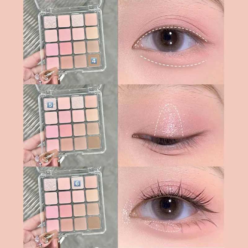 Pearl eye shadow Palette Matte Glitter Sequins eye shadow Lasting Korea eye shadow Makeup Tray Pink Earth ColorW240730
