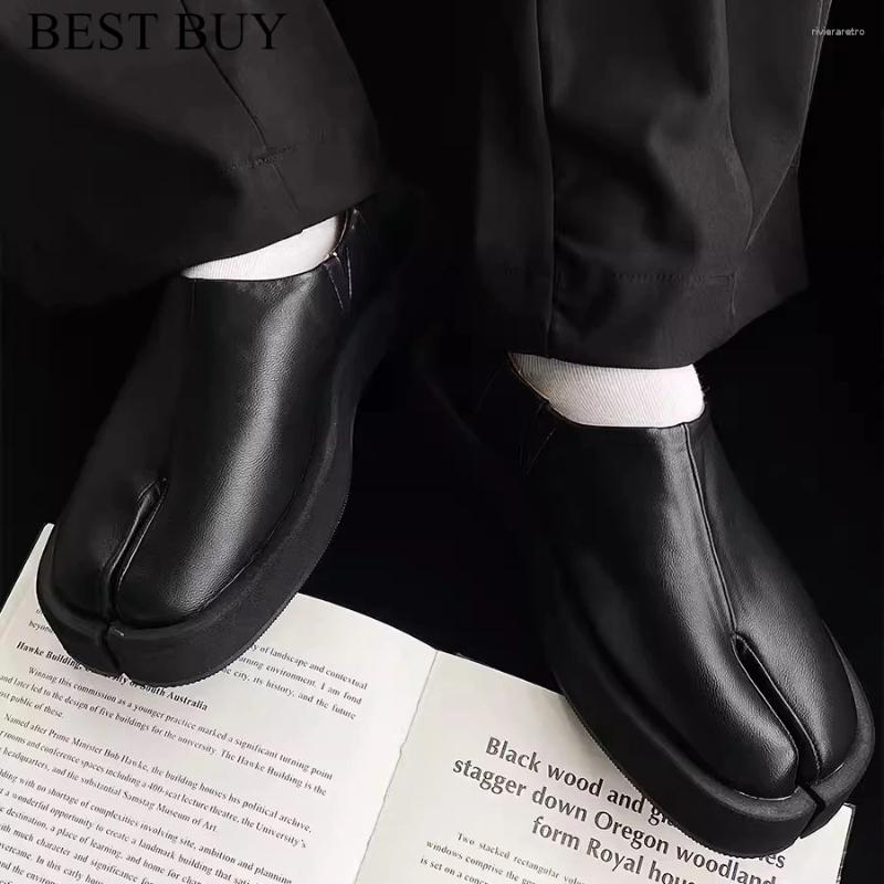Casual Shoes 2024 Retro Split Toe Thick Sole Shallow Women Slip-On Loafers Designer Style Comfortabl Men Size 45