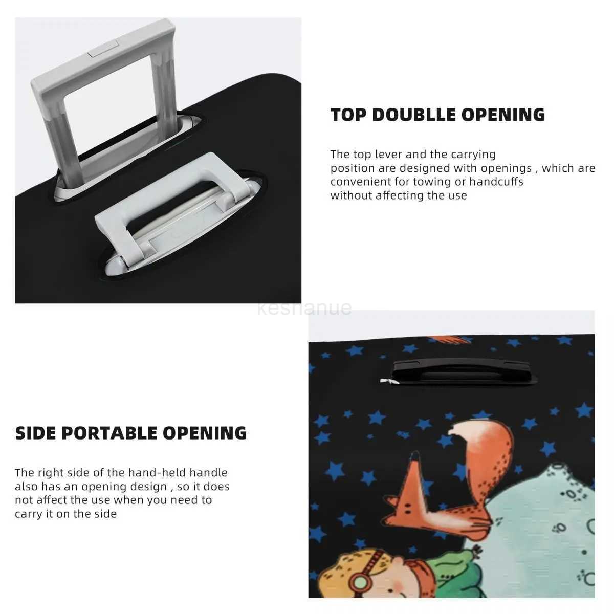 The Little Prince Suitcase Cover Vacation Childrens Book Time Travel Fun Luggage Supplies Travel ProtectorXJ240723