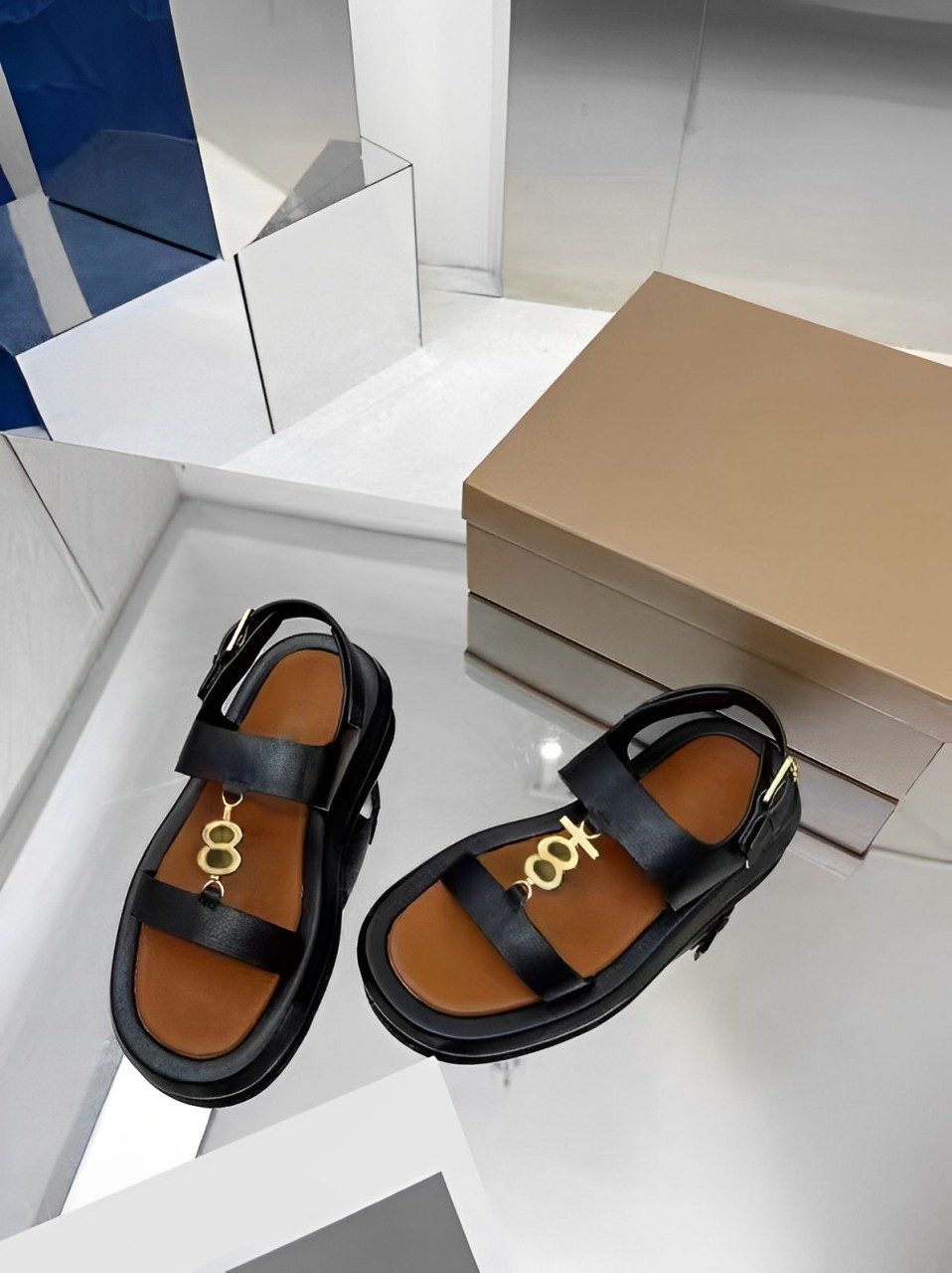 2024 Designer Vintage Check Slides Pantoufle Sandals Print Furleys Archive Pool Slipper Women Beige Summer Beach Outdoor Cool Mule Size 35-42 with box