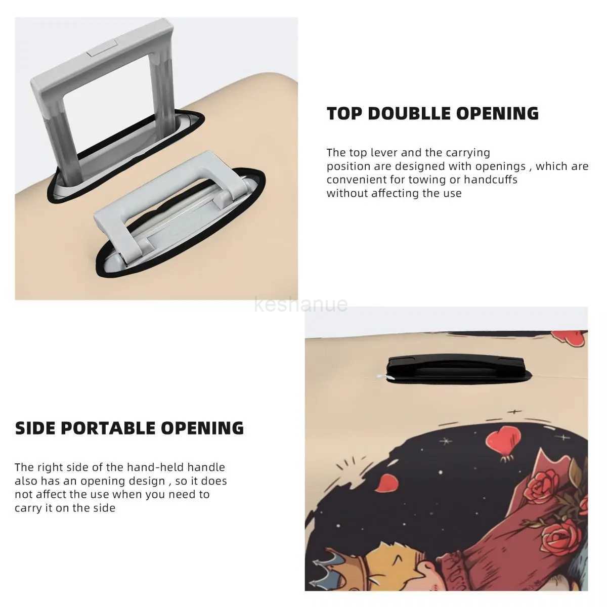 The Little Prince Luggage Cover 2024 New Fun Cruise Trip Protection Luggage Accesories HolidayXJ240723