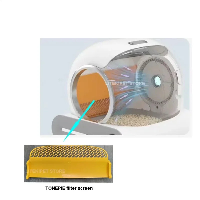 TONEPIE Automatic Cat Litter Box Accessories Bin Door Bottom Capsule Ventilation Screen Filter Mesh for Pet Toilet Replacement 240722