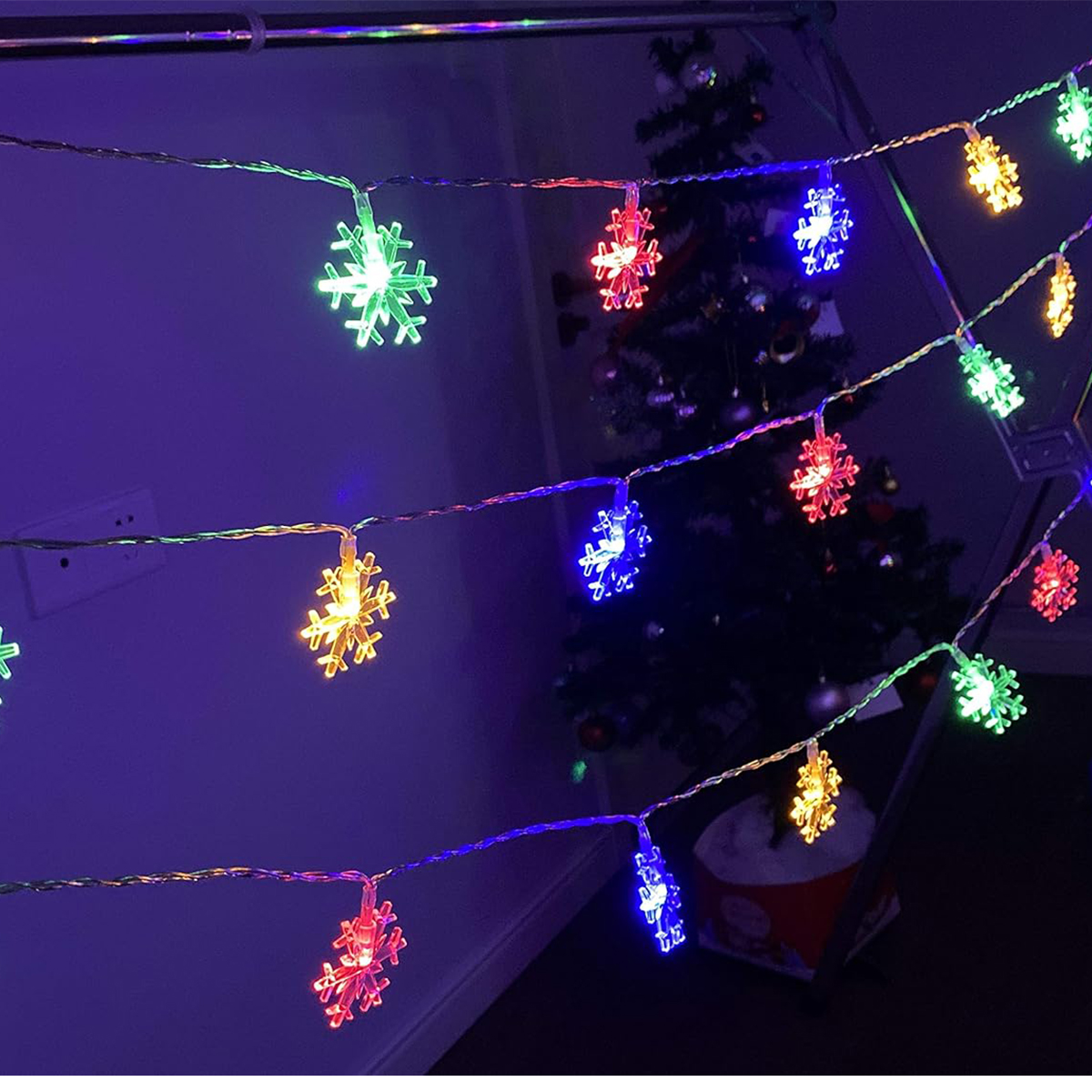 LED Solar Snowflake Waterproof String Lights Outdoor Garden Balcony Decoration String Lights