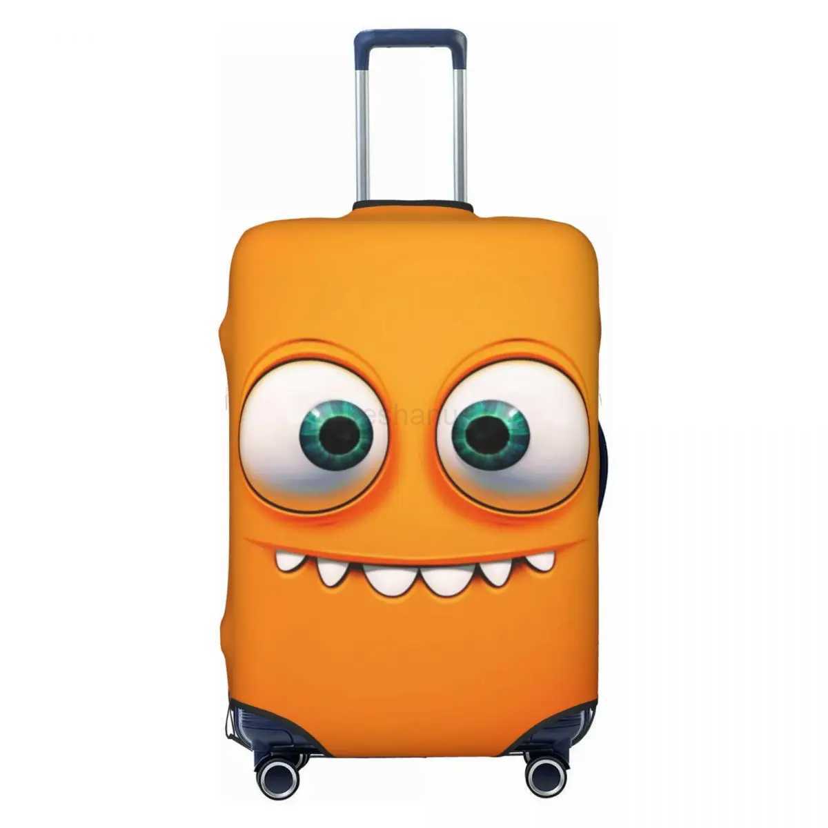 Funny Expression Suitcase Cover Orange Face Cute Cruise Trip Vacation Fun Luggage Supplies ProtectionXJ240723