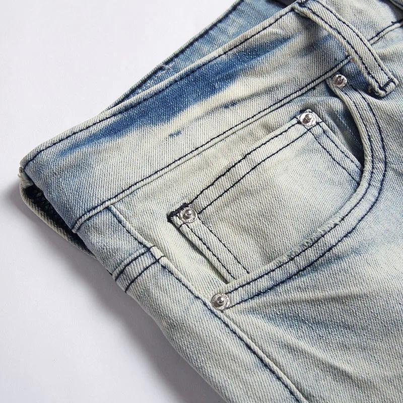 Men's Jeans Mens High Quality Light Blue Straight Slim Plus Size 42 44 Pantalones Designer For Men Casual Denim Pants