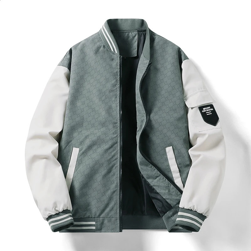 Mens Jacket Autumn Thin Long Sleeve Baseball Uniform Windproof Cycling Jacket Fashion Zipper Casual Jacket M-5XL 240816