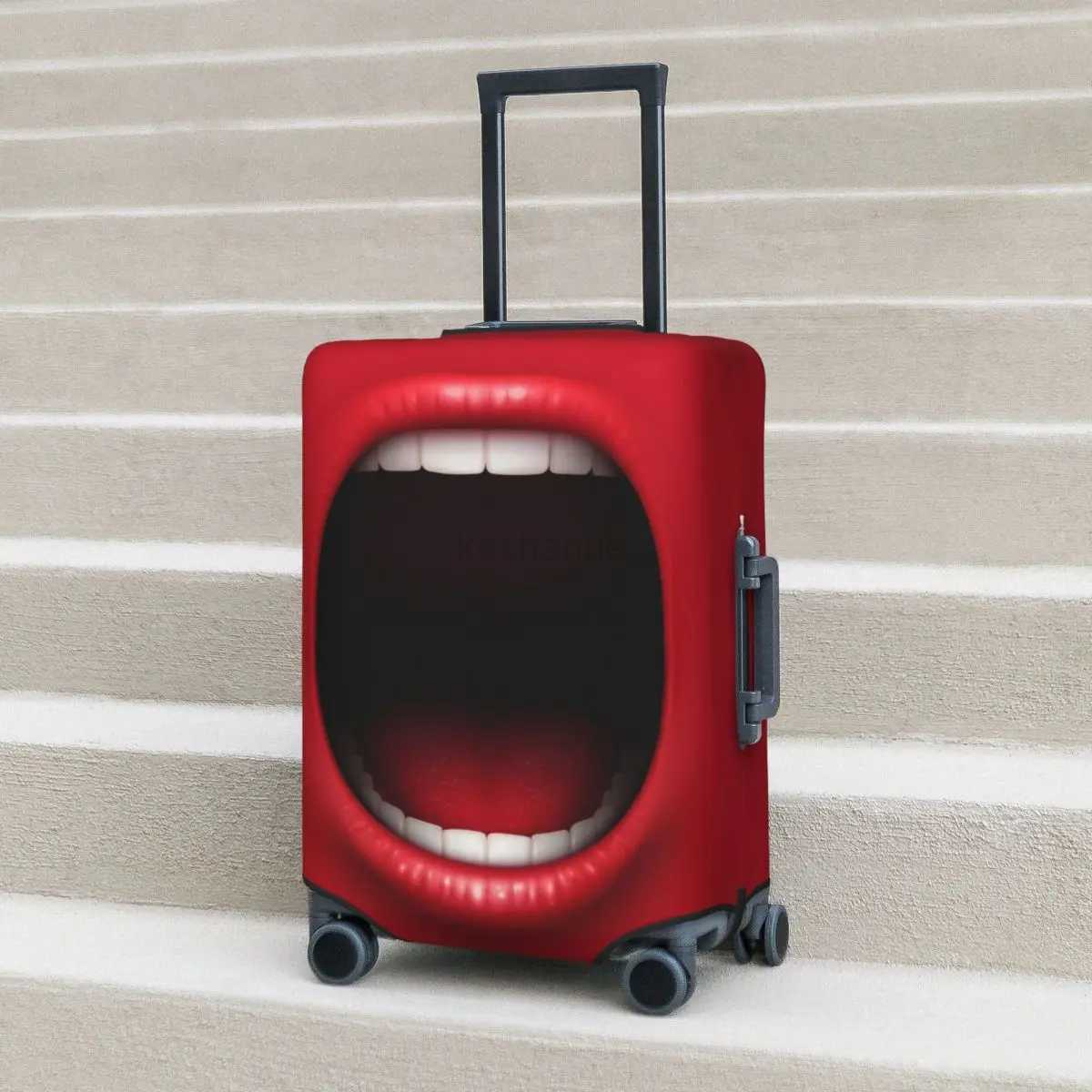 3d Red Lip Suitcase Cover Funny Expression Fashion Cruise Trip Flight Elastic Luggage Supplies Protection Christmas GiftXJ240723