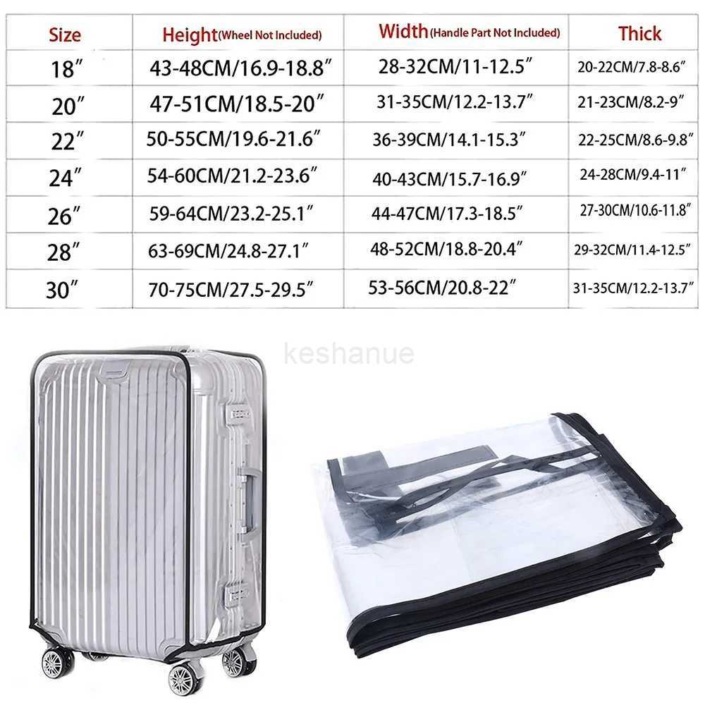 Full Transparent Luggage Protective Cover Waterproof PVC Suitcase Case Suit for 18-30 Inch Trolley Suitcase Dustproof CoverXJ240723