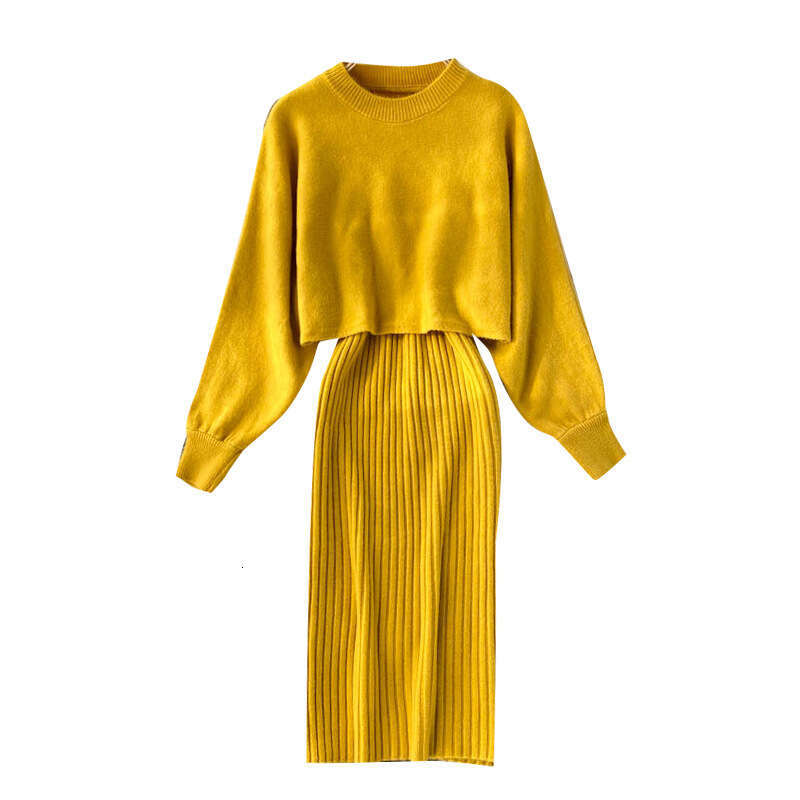 Dress 2020 New Womens Knitted Top Short, High Waist, Versatile Tank Top, Stylish Two Piece Set Temperament Sexy Bifurcated Denim Dress High Waist Dres