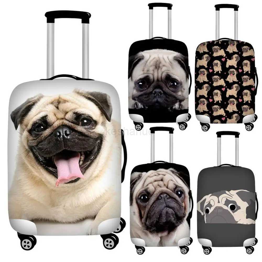 3d Puppy Pug Dog Print Luggage Protective Dust Cover Waterproof 18-32inch Suitcase Cover Baggage Rain Cover StretchableXJ240723