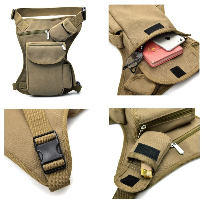 Men Canvas Drop Waist Bags Leg Pack Bag Men Belt Bicycle And Motorcycle Money Belt Fanny Pack For Work High Quality 240815