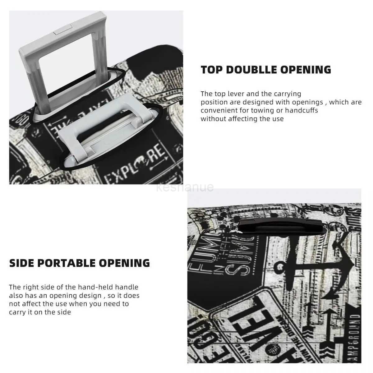 Travel Spiral Graffiti Suitcase Cover Funny Pattern Practical Business Protector Luggage Supplies VacationXJ240723