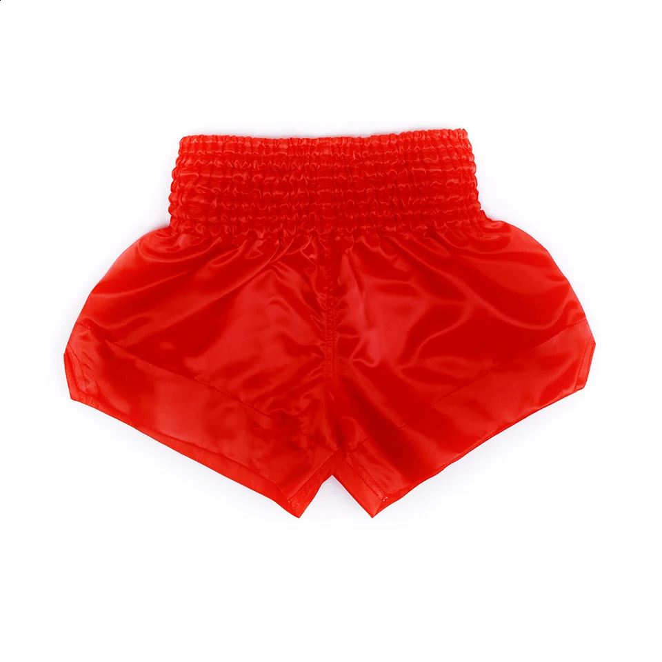Boxing shorts childrens womens MMA Muay Thai shorts black and red Taekwondo pants Sanda training free combat uniforms 240715