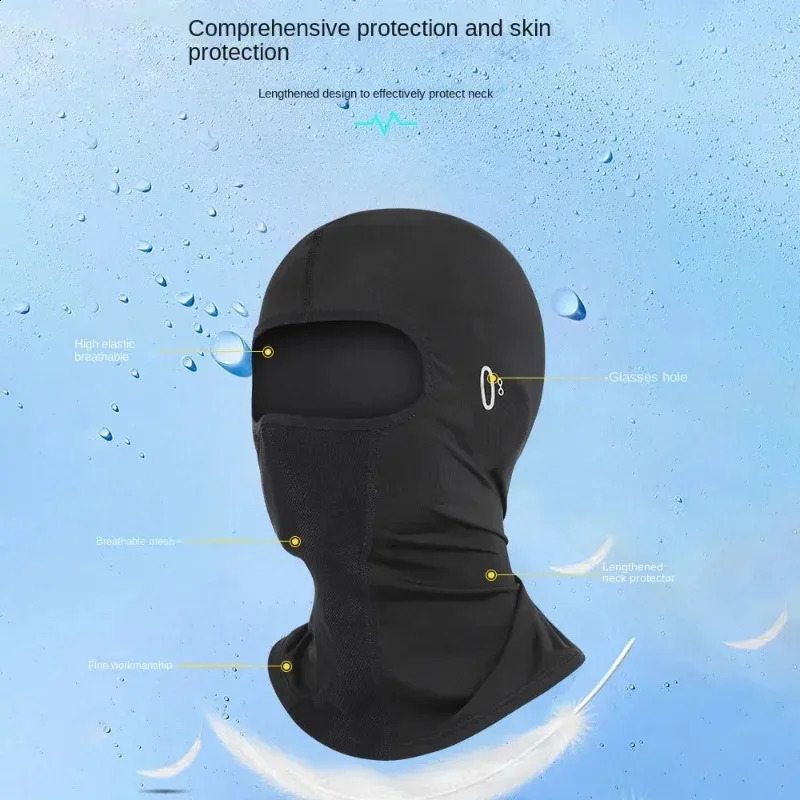 Cycling Balaclava Cap Breathable Ice Silk Motorcycle Riding Sports Face Mask Neck Protection Unisex Summer Sunscreen Headwear 240723