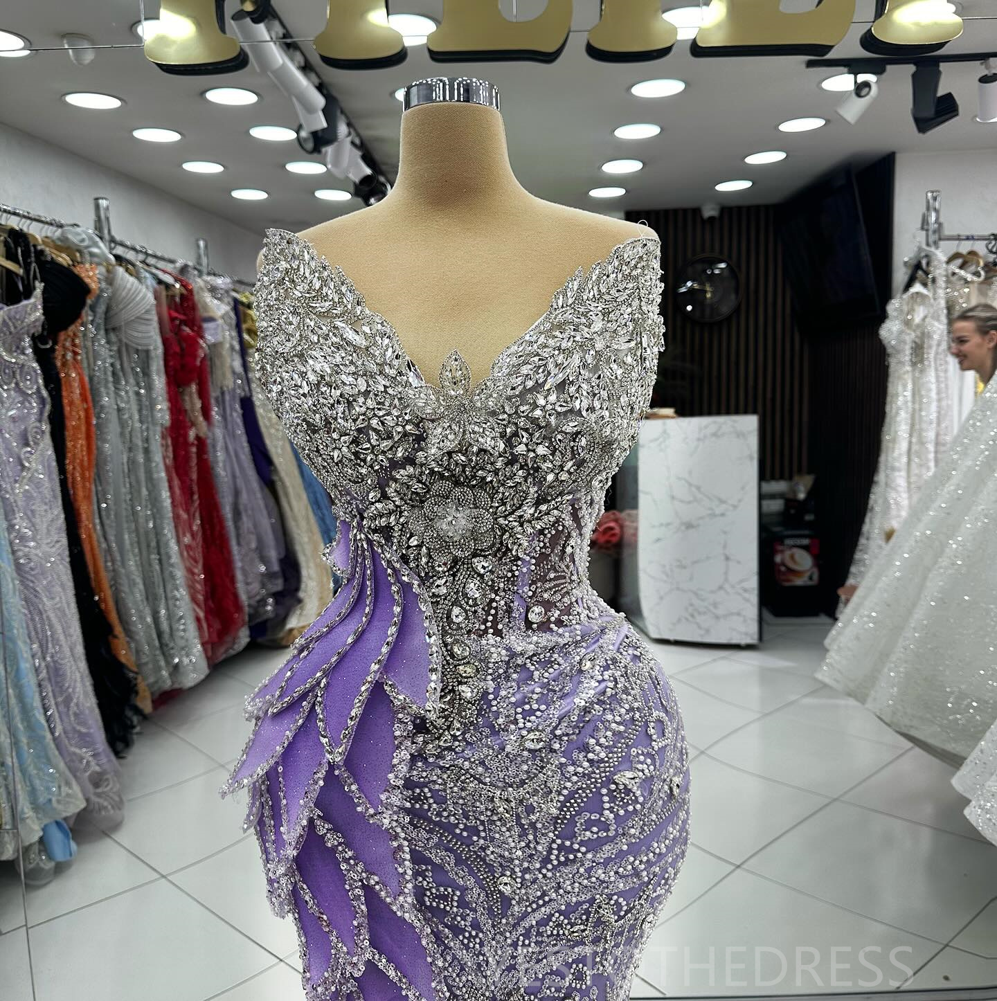 2024 Aso Ebi Purple Prom Dress Mermaid Promdress Evening Dresses Elegant Side Split Flora Bead Lace Rhinestones Decorated Birthday Dress Engagement Go