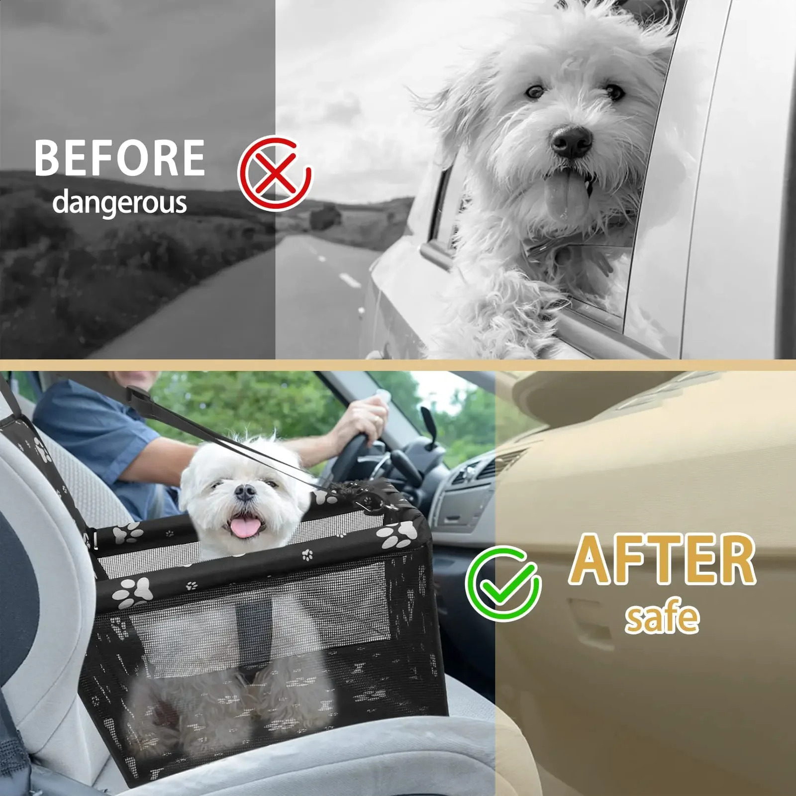 Front Pet Booster Car Seat for Small to Medium Cats Dog Travel Cage Accessories