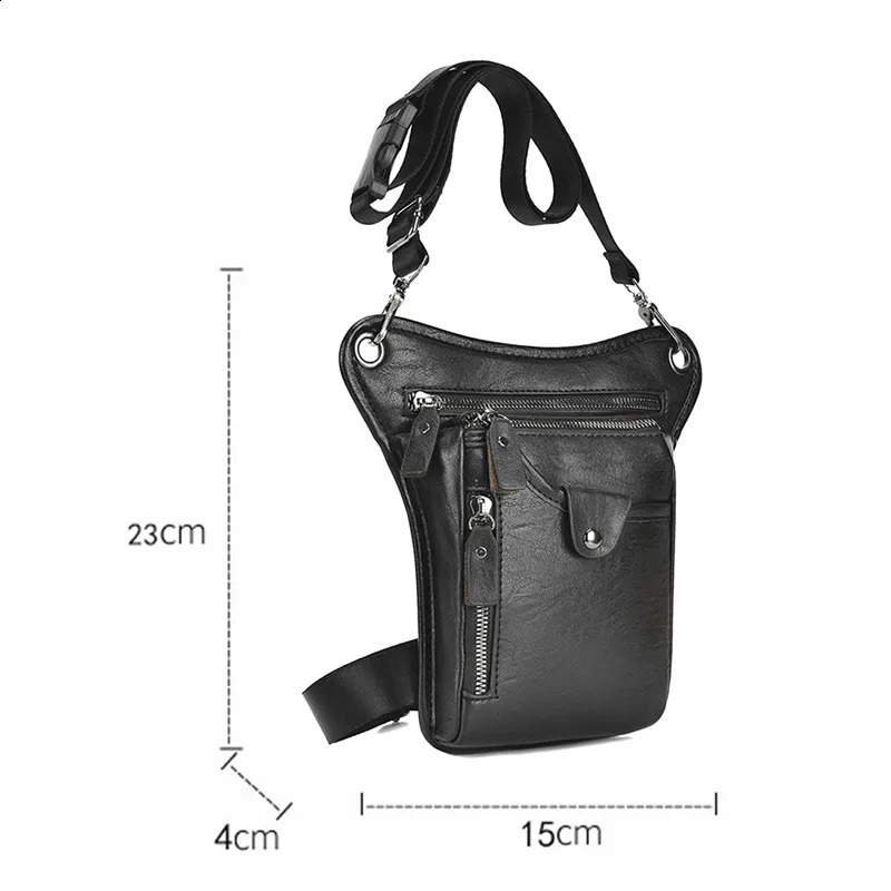 DHXJ Vintage Leather Waist Pack Drop Leg For Men Women Belt Hip Bum Bag Multi-Purpose Motorcycle Bike Outdoor Hiking Camping 240724