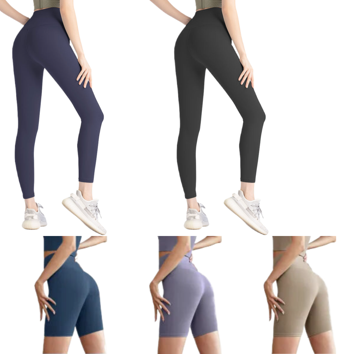 24 lycra fabric Solid Color Women yoga pants High Waist Sports Gym Wear Leggings Elastic Fitness Lady Outdoor Sports Trousers
