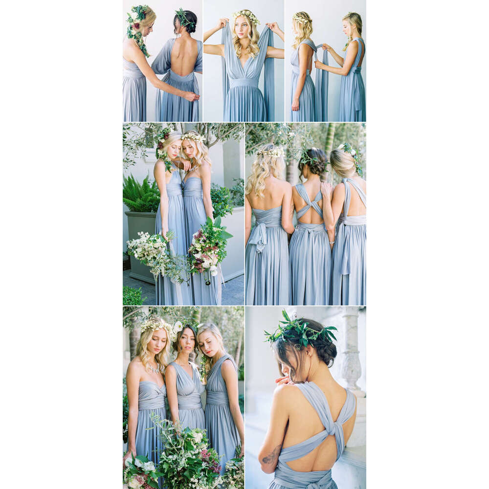BABYONE Bridesmaid Dresses 2024 Milk Fiber Variable Wearing Way Sleeveless Multiway Wrap Changable Women Guest Gowns