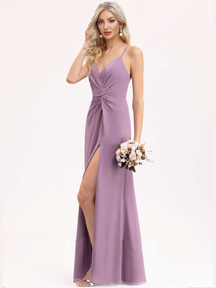 Lcuyinlove Elegant Chiffon Evening long 2024 Women V-Neck Beach Dress Formal Wedding Party Bridesmaid Prom Gowns
