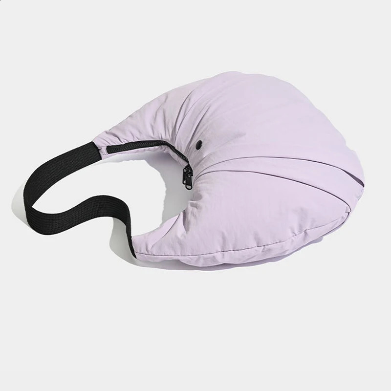 Nylon Half Moon Bag For Women Handbag Purse 2024 In Casual Large Capacity Yoga Sports Fitness Light Shoulder 240723