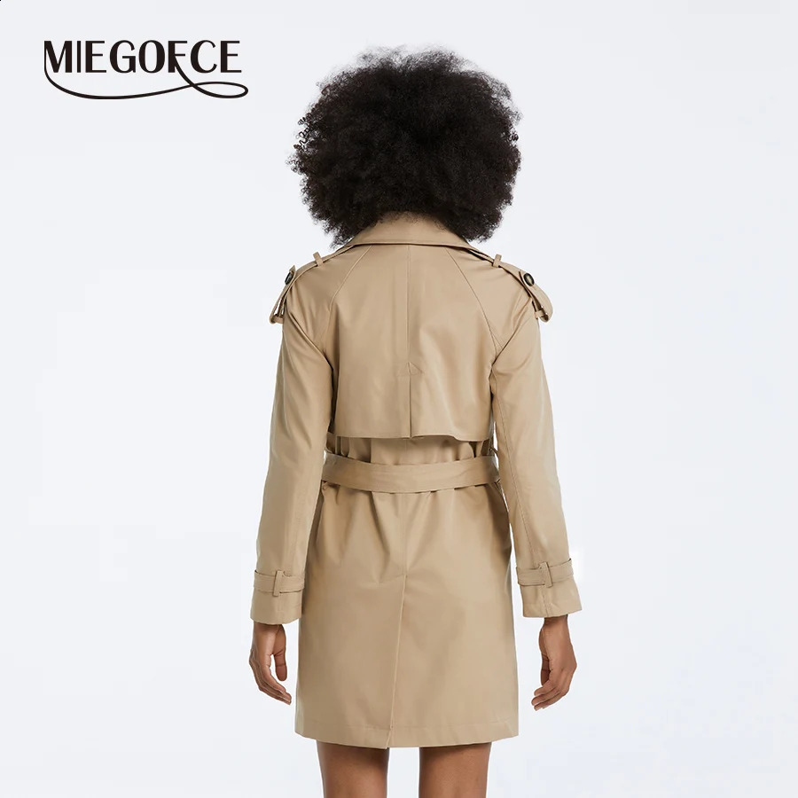 MIEGOFCE Spring Autumn Elegant Womens Windbreaker Lapel Collar Double-breasted Womens Trench Coat Casual Parka F23805 240716