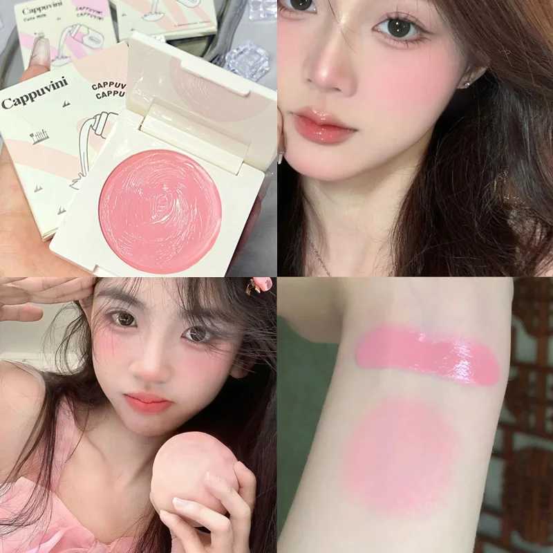 Peach Pink Creamy B Cheek Rouge Contouring Brighten Skin Tone Waterproof Multi-purpose Eyeshadow Ber Girl Feeling MakeupXJ241225