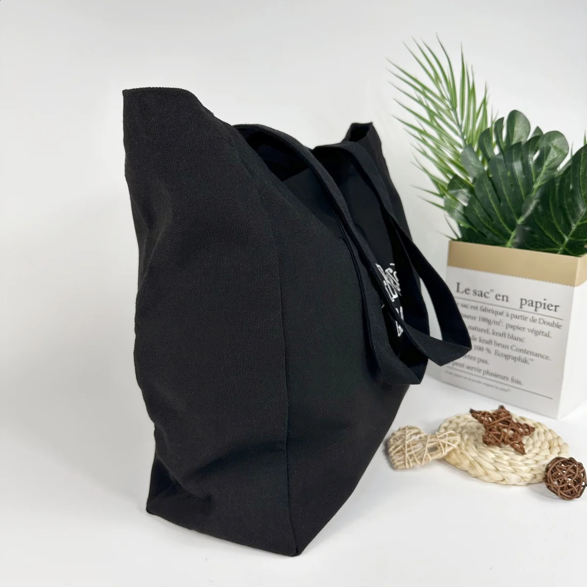 letters casual street fashion ecofriendly cotton canvas embroidery women men office tote shopping bag 240722 zhanyishengli