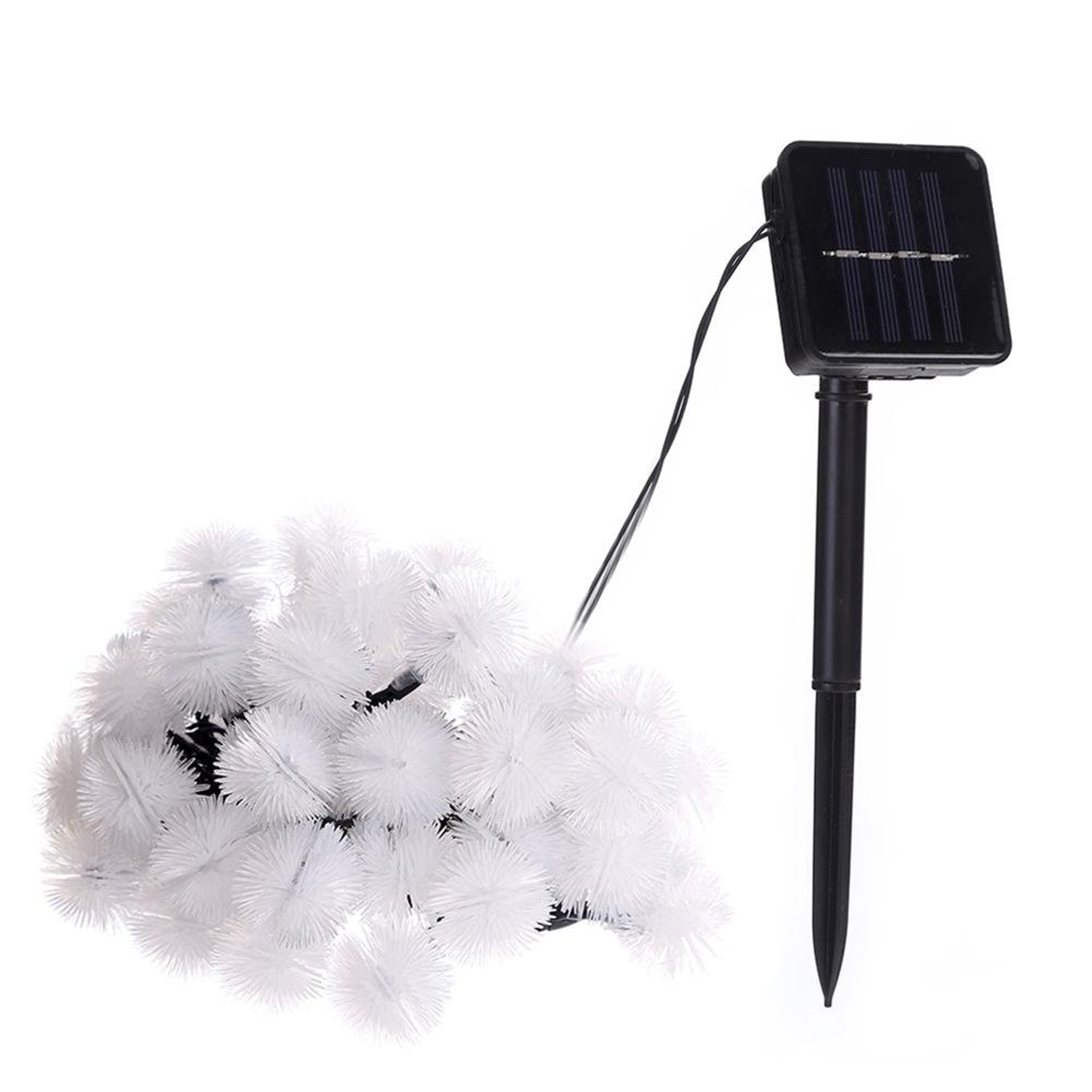 led solar fur ball light string holiday decoration indoor and outdoor balcony arrangement light string