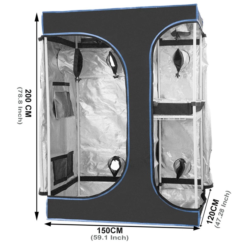Hot Sell Blue Growing Box New Grow Tent Reflective 600D Oxford Window Horticulture Non Toxic Garden Greenhouses Plants - view 6