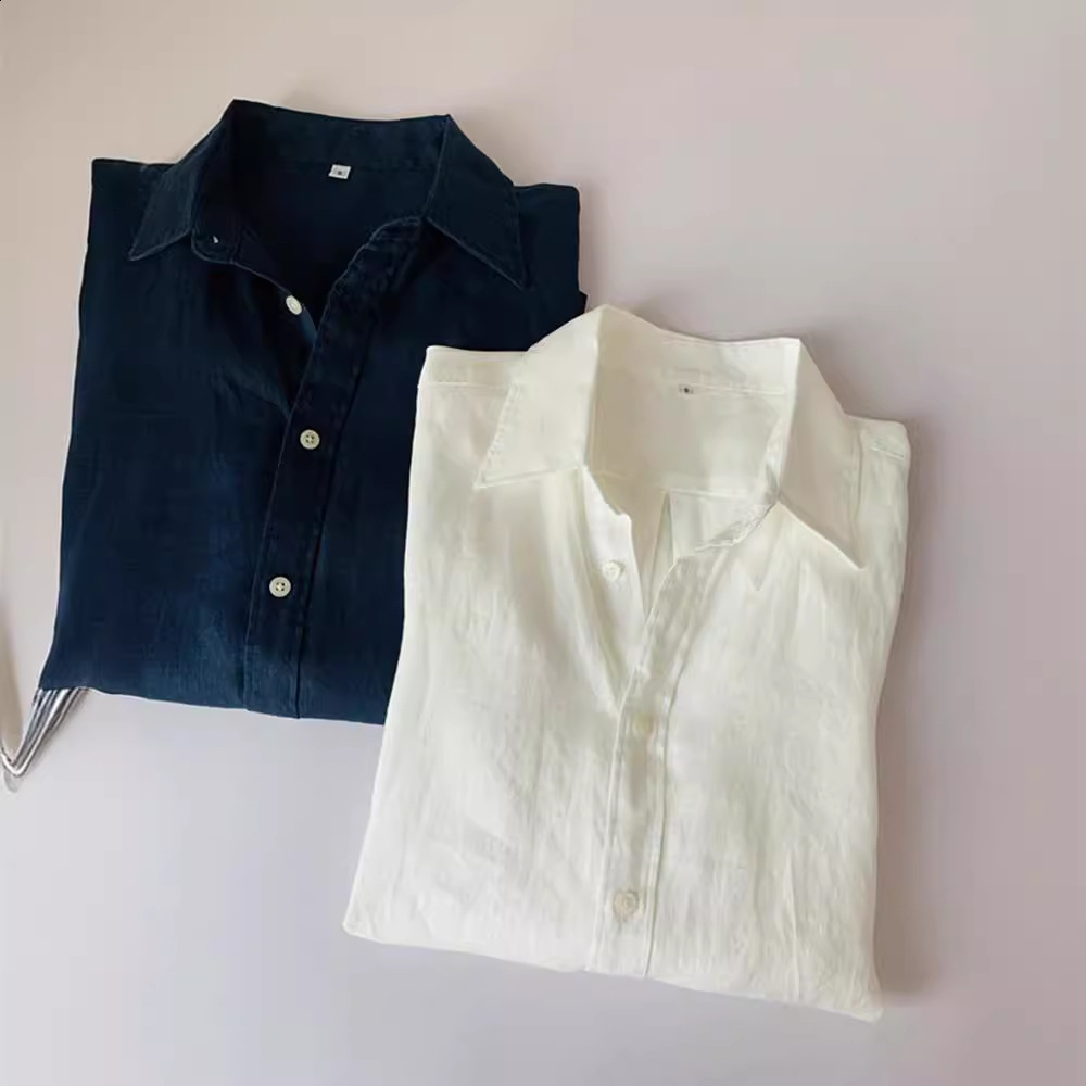 Women's Polos High Quality Women Polo Shirts Fashion Korean Small Horse Short Sleeve Tops Casual Linen Polos Female Turn-Down Collar Button 23071