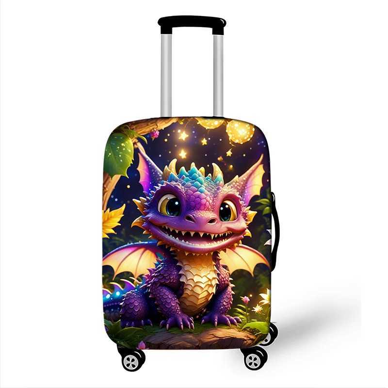 Cute Dragon Baby Print Luggage Cover Fantasy Animals Accessories Elastic Trolley Case Protective For Travel Anti-dust CoversXJ240723