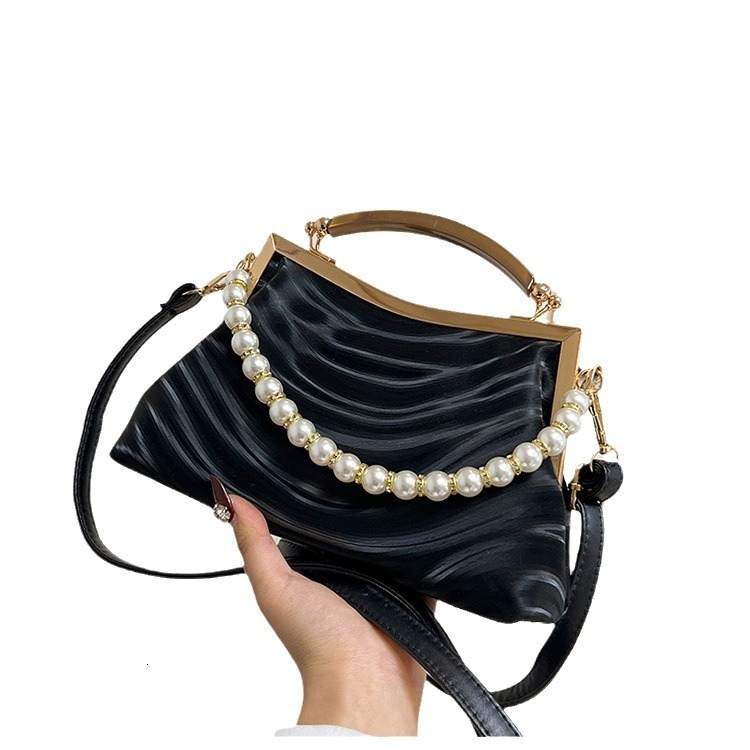 2024 new trendy and fashionable clip on shell bag, pearl handbag, stylish single shoulder diagonal cross women's bag H723#33 ddmybear