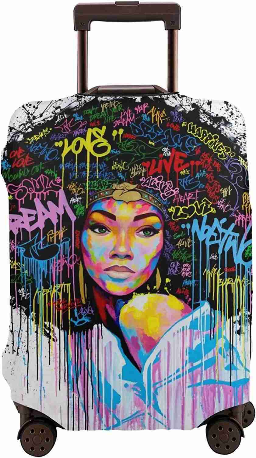 Travel Suitcase Protector African American Girl Elastic Protective Washable Luggage Cover With Concealed Zipper For 18-32 InchXJ240723