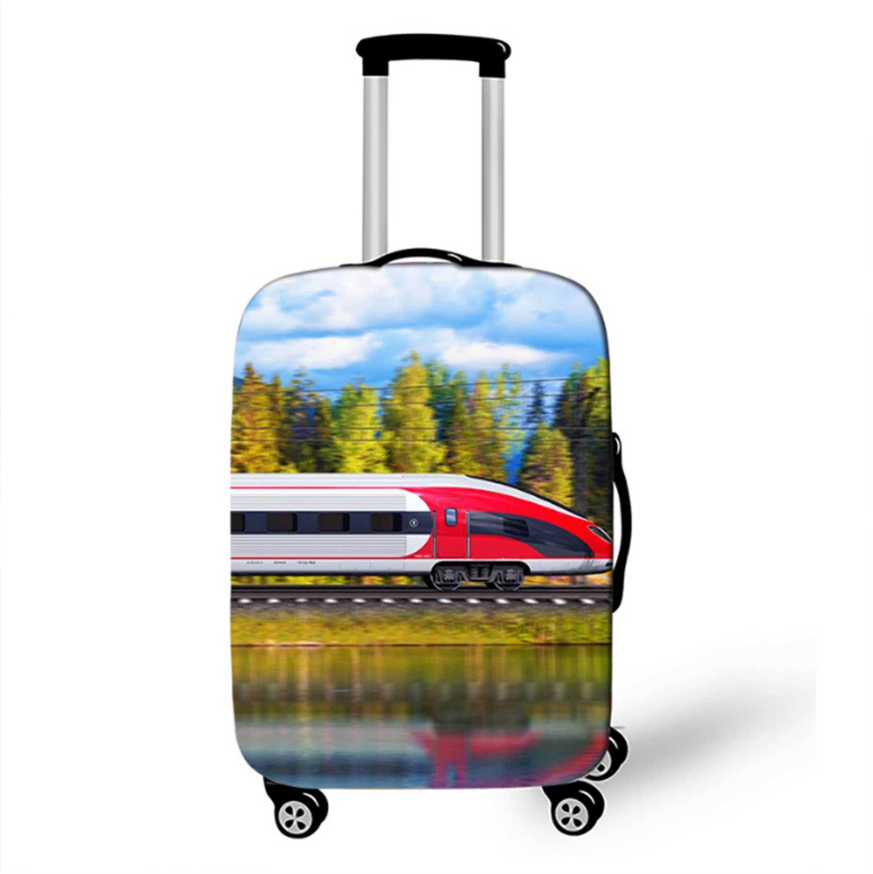 New High-speed Train Print Pattern Colour Graphics Pattern Suitcase Dust Waterproof Cover Unisex Pull Rod Box Protective CoverXJ240723