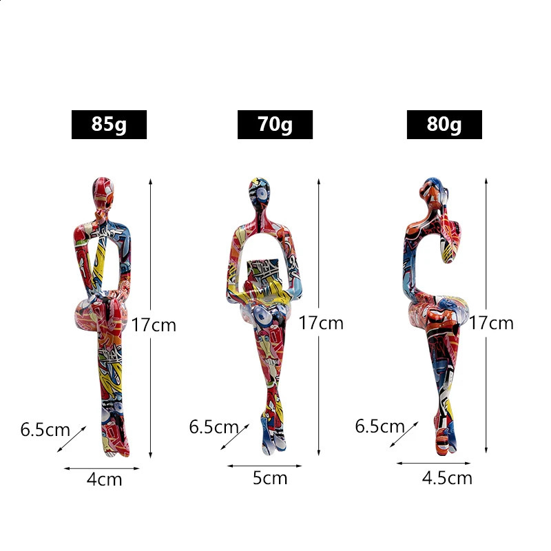 Vilead Graffiti Abstract Figurine Modern Pop Art Sculpture Interior Home Decoration Living Room Bookshelf Desk Decor Accessories 240723