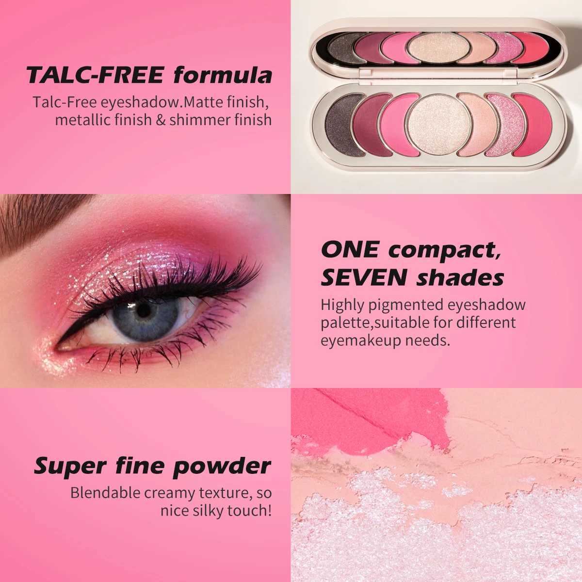 Super luxury talc free pink romantic eye shadow holiday charm amazing shimmer eye shadow palette high-quality makeup manufacturerW240730
