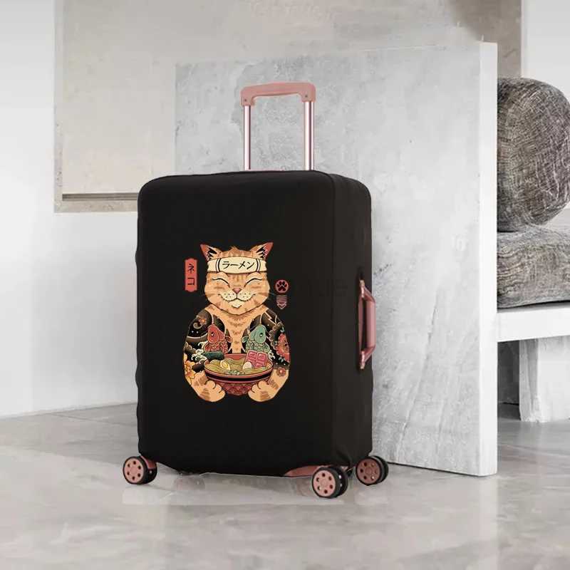 Samurai Cat Luggage Cover Washable Protective Cover Anti-scratch Luggage Cover Dust-proof Suitable for 18-32 Inch Travel SetXJ240723