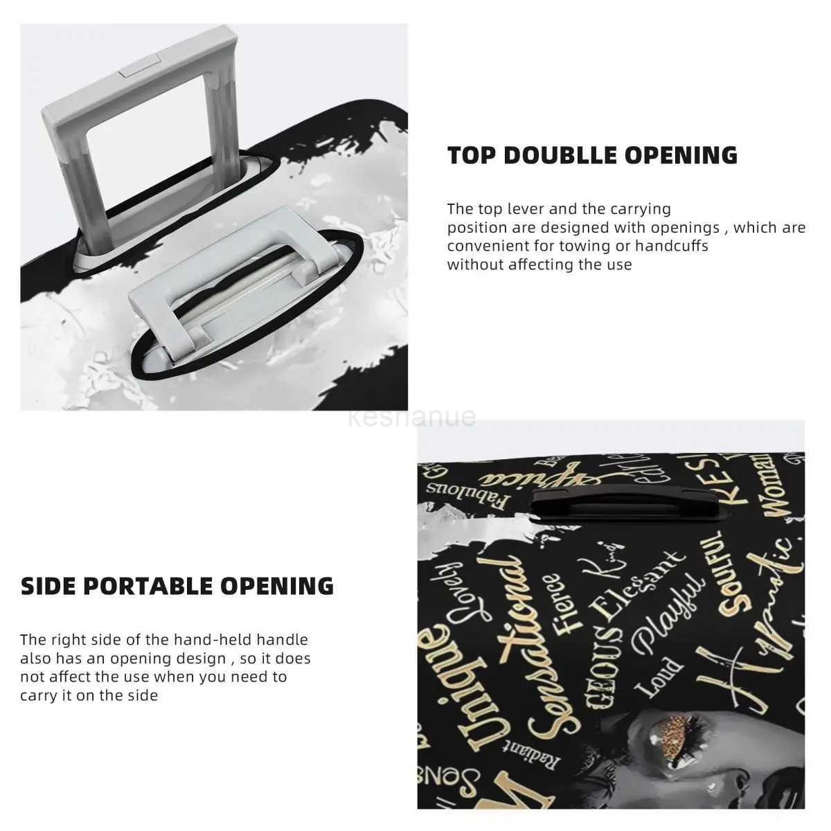 African American Woman Suitcase Cover Holiday Black Girl Elastic Luggage Supplies Cruise Trip Protection Xmas GiftXJ240723